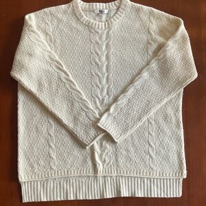 Madewell Ivory Cable Knit Sweater, M